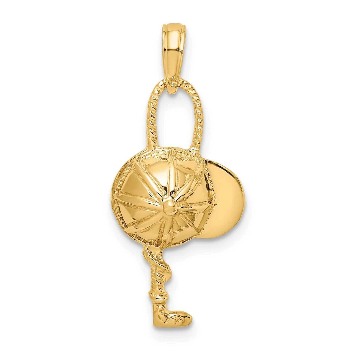 Jockey Helmet Crop Charm 14k Gold 2-D K7339, MPN: K7339, 637218185030