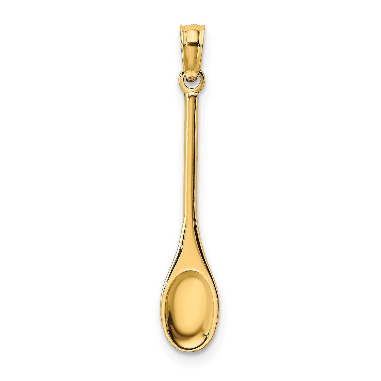 3-D Wooden Spoon Charm 14k Gold Polished K7342, MPN: K7342, 637218138814