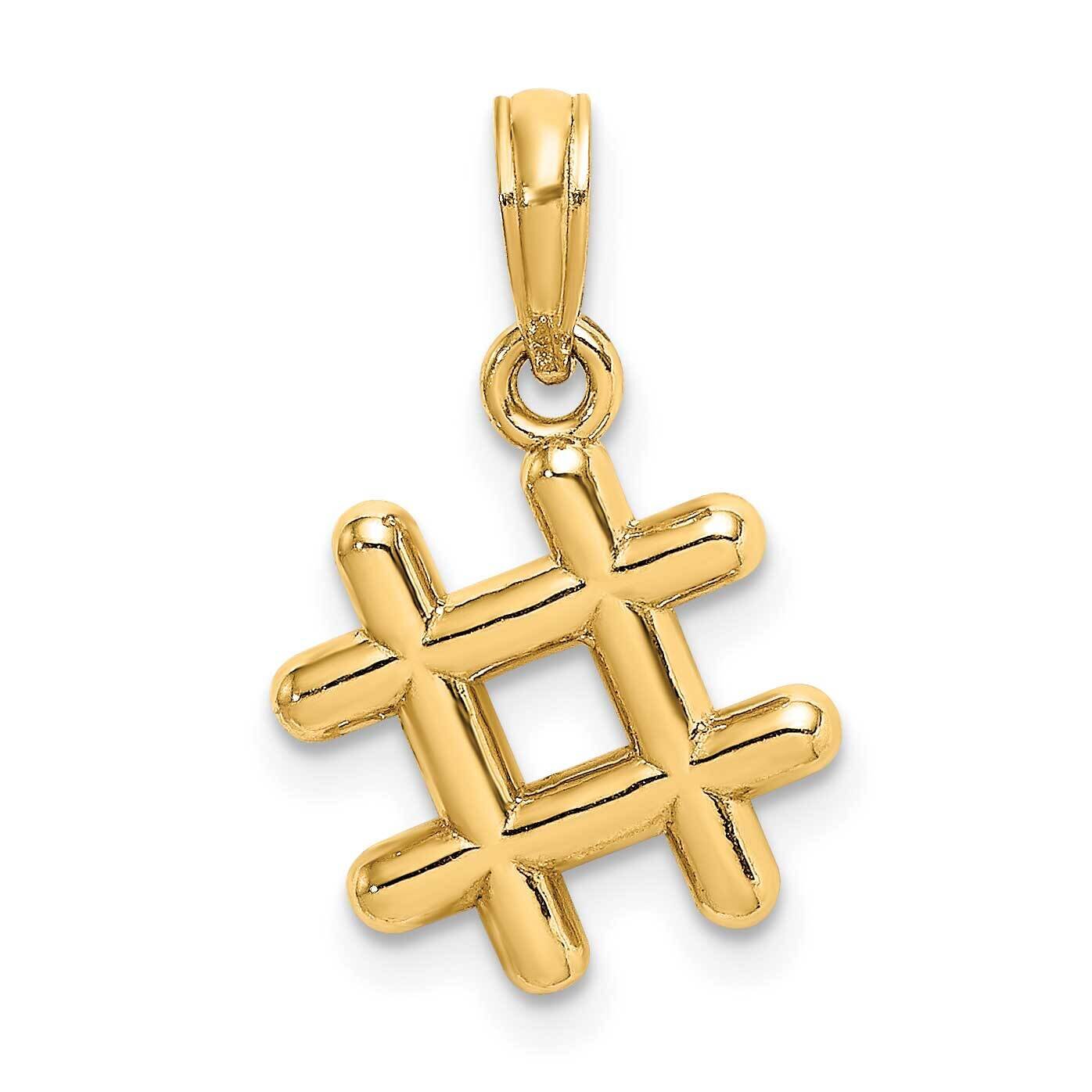 # Hashtag Charm 14k Gold 3-D K7355