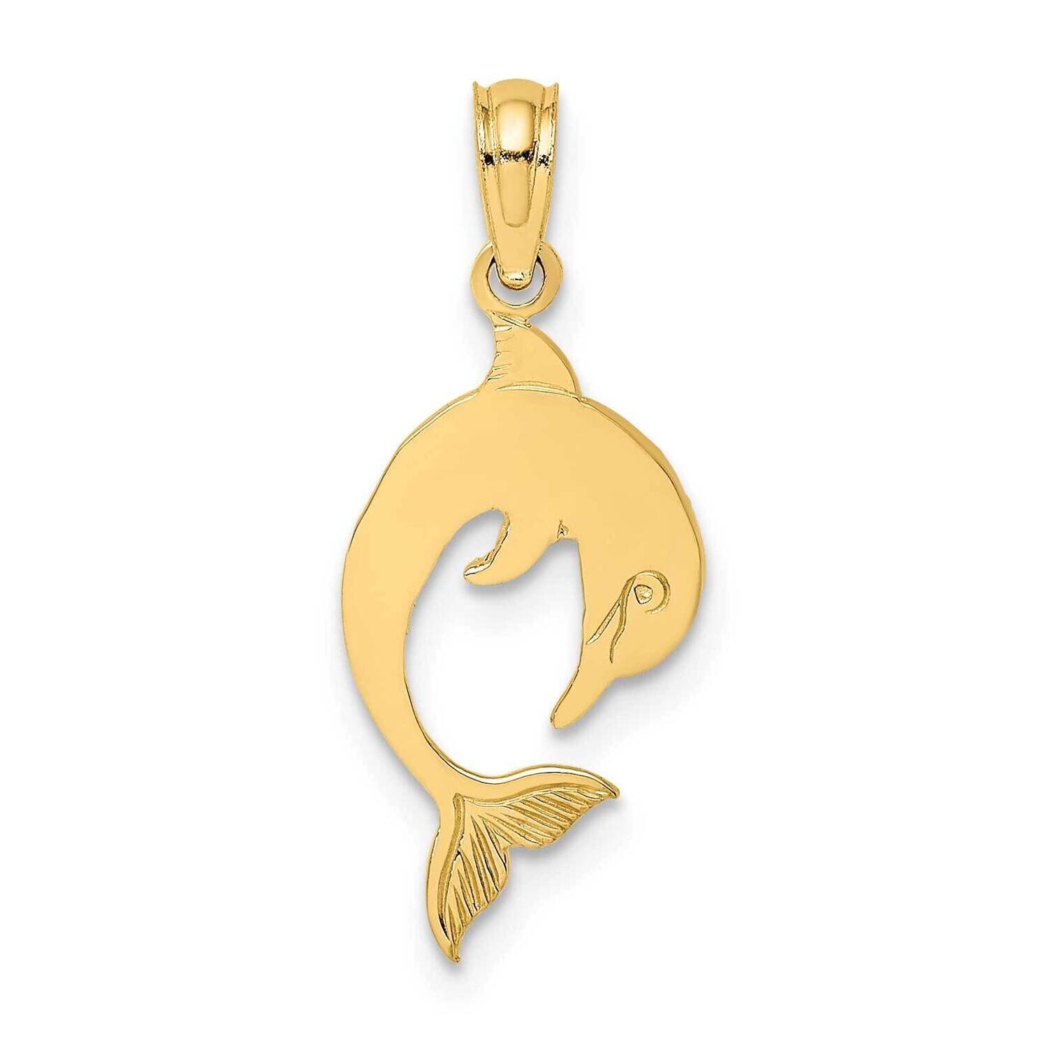 Flat Polished Dolphin Charm 14k Gold K7366, MPN: K7366, 637218010424