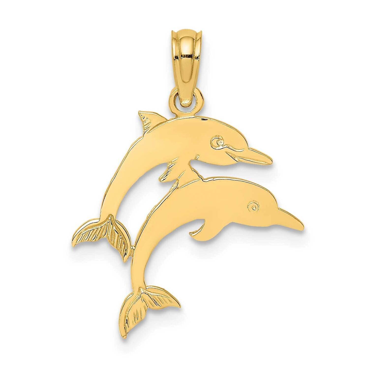 Double Dolphins Right Charm 14k Gold K7367