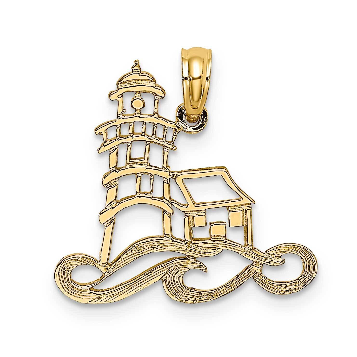 Lighthouse with Water Charm 14k Gold Cut-out K7373, MPN: K7373, 637218010493
