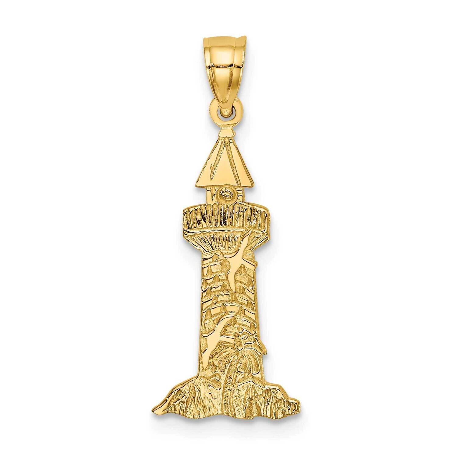 Lighthouse with Seagulls Charm 14k Gold K7374