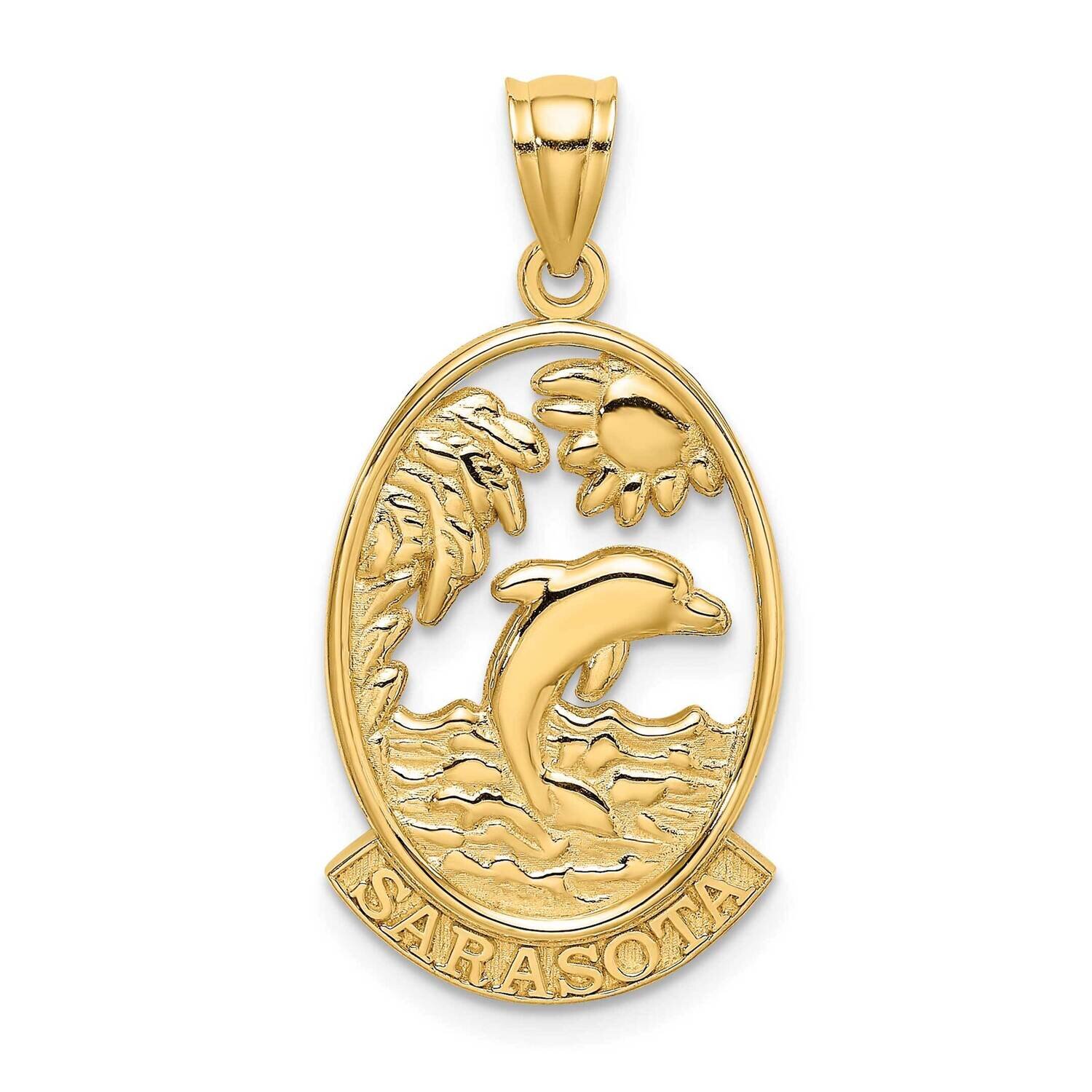Sarasota with Dolphin Sunset Charm 14k Gold K7391, MPN: K7391, 637218010707