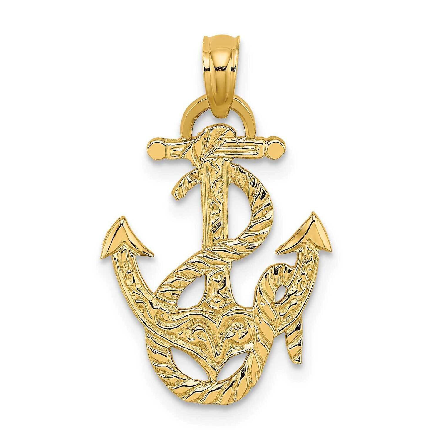 Anchor Rope Charm 14k Gold Polished K7401, MPN: K7401, 637218010837