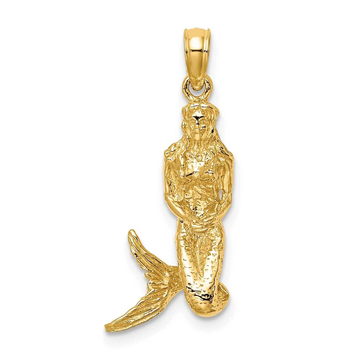 Mermaid Charm 14k Gold 3-D K7408, MPN: K7408, 637218010905