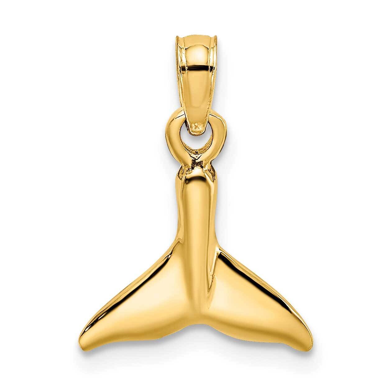 Small Whale Tail Charm 14k Gold Polished K7438