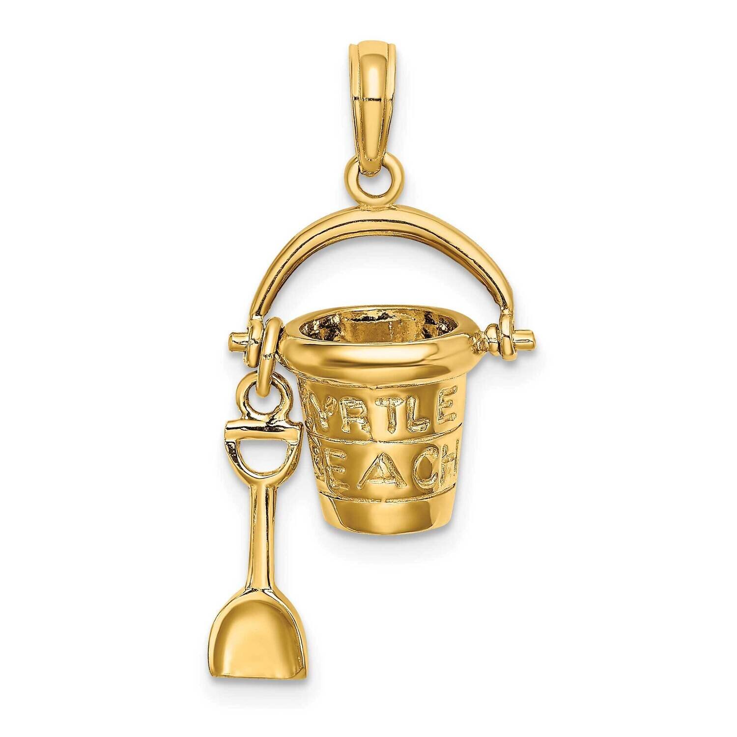 Myrtle Beach Bucket Shovel Charm 14k Gold K7468, MPN: K7468, 637218106769