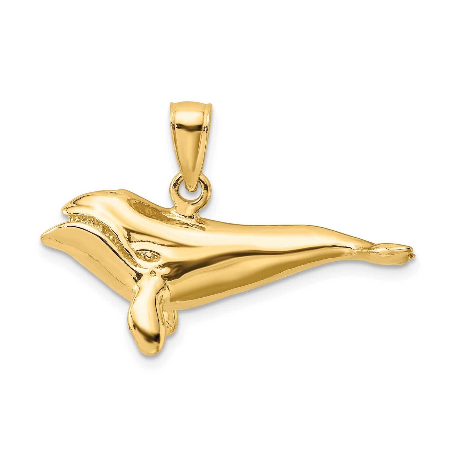 High Polished Bowhead Whale Charm 14k Gold 3-D K7472, MPN: K7472, 637218107285