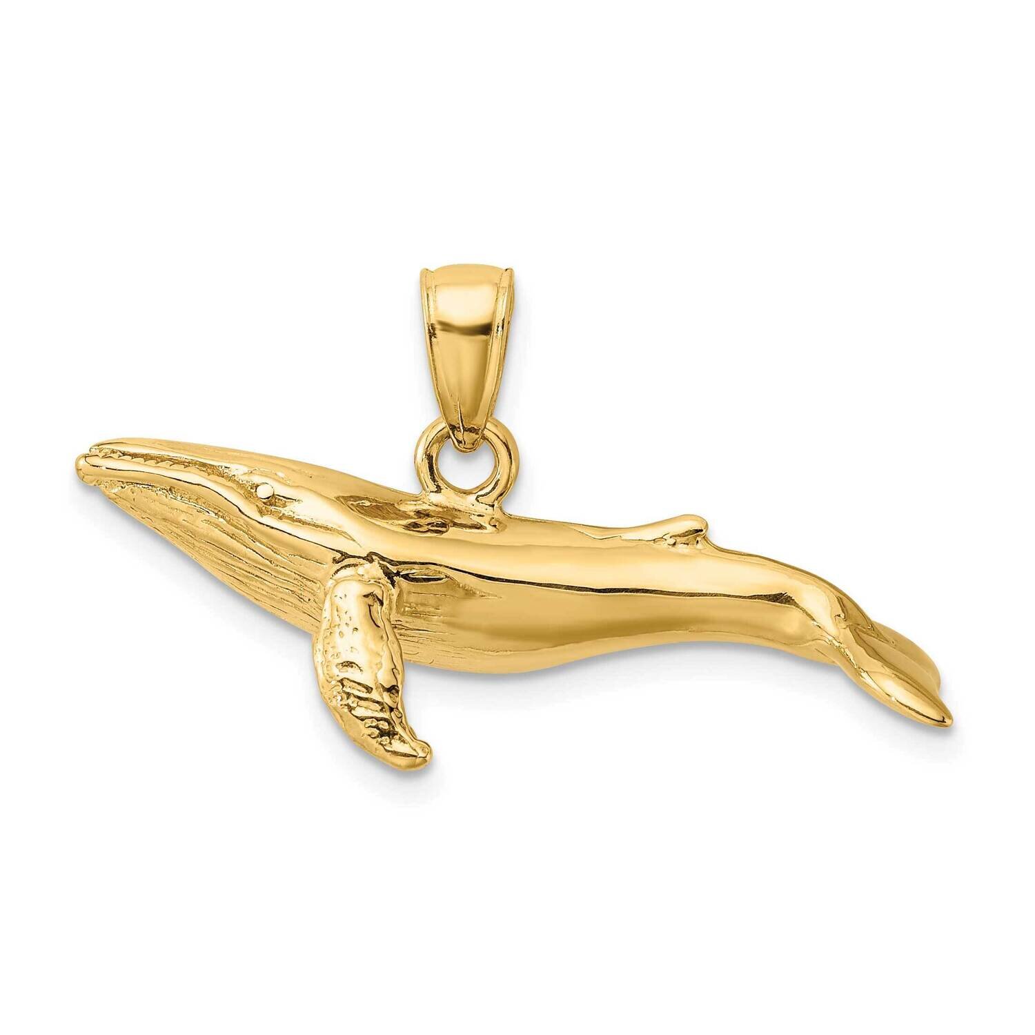 Underside Humpback Whale Charm 14k Gold 3-D Textured K7473, MPN: K7473, 637218107292