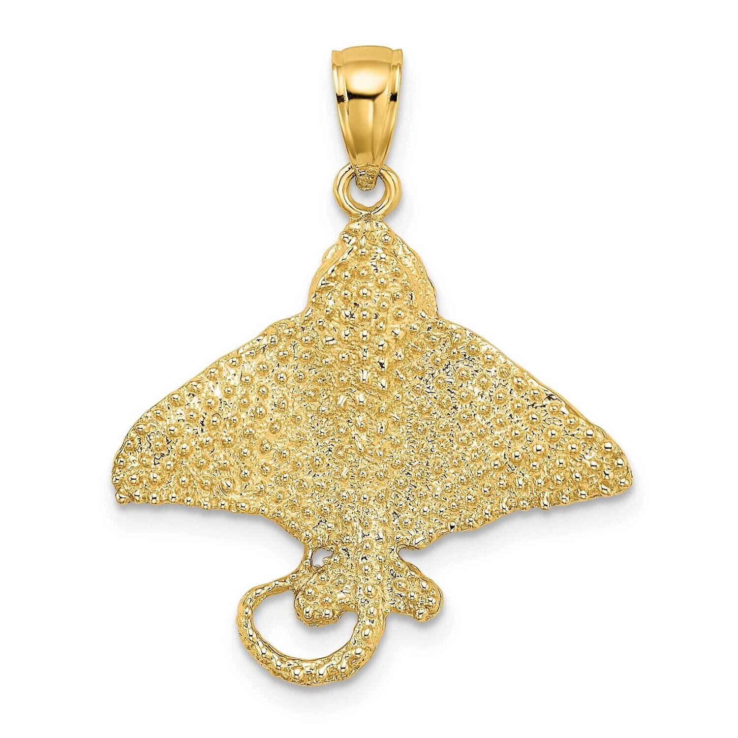 Textured Spotted Eagle Ray Charm 14k Gold 2-D K7477, MPN: K7477, 637218011421