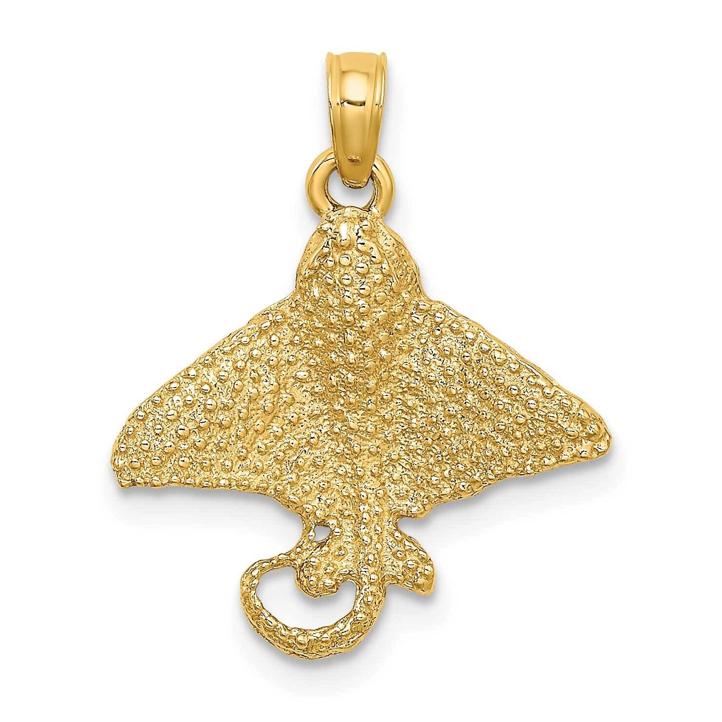 Textured Spotted Eagle Ray Charm 14k Gold 2-D K7487, MPN: K7487, 637218011438