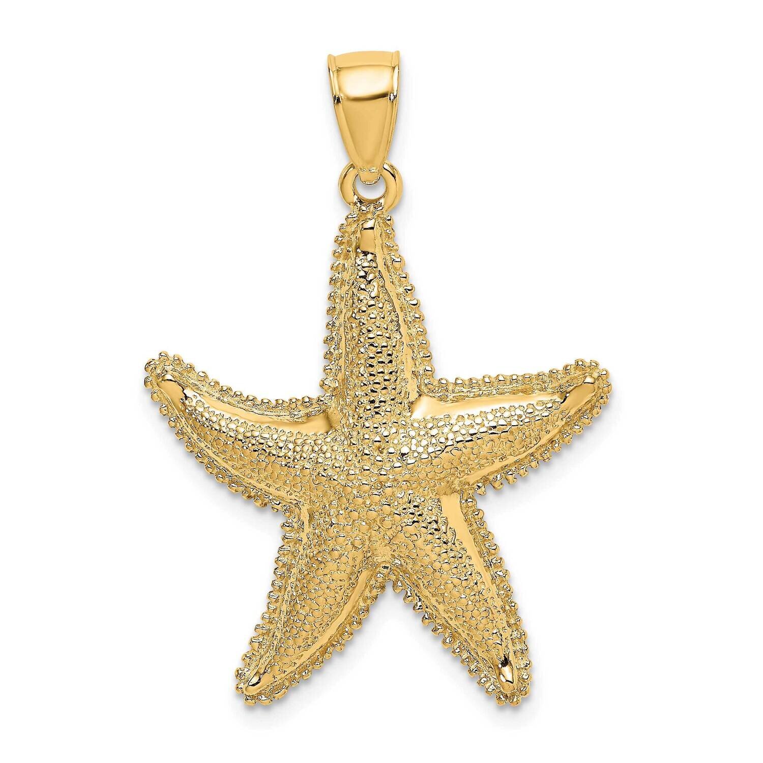 Texutred Starfish Charm 14k Gold 2-D K7501, MPN: K7501, 637218152902