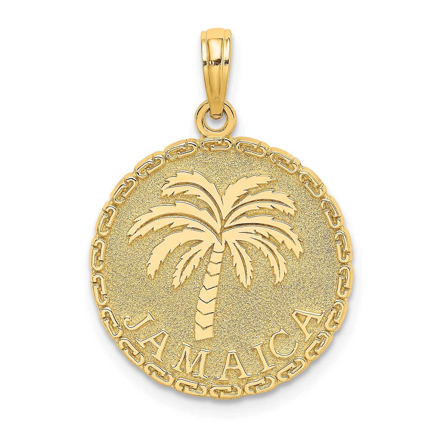 Jamaica Palm Tree On Disk Charm 14k Gold K7517