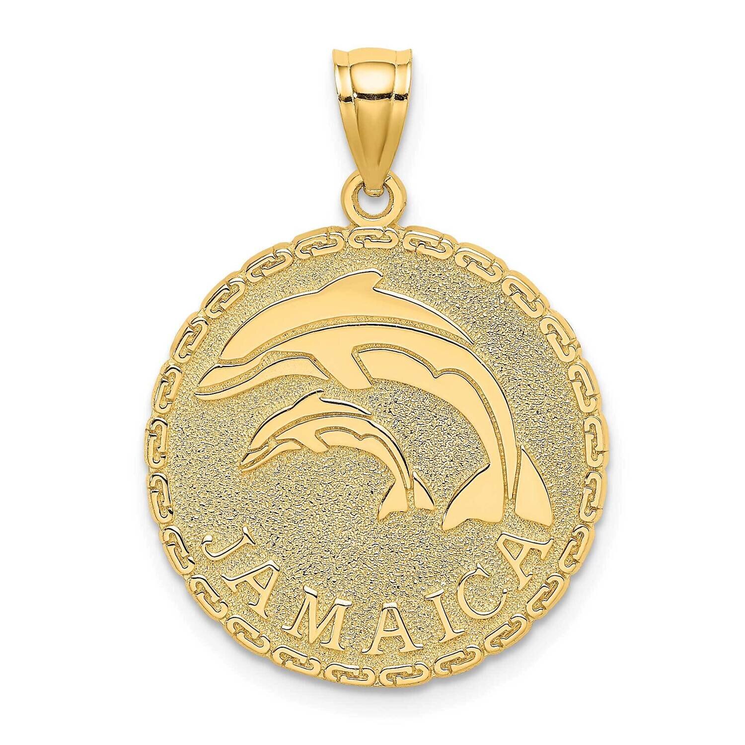 Jamaica Dolphins On Disk Charm 14k Gold K7518