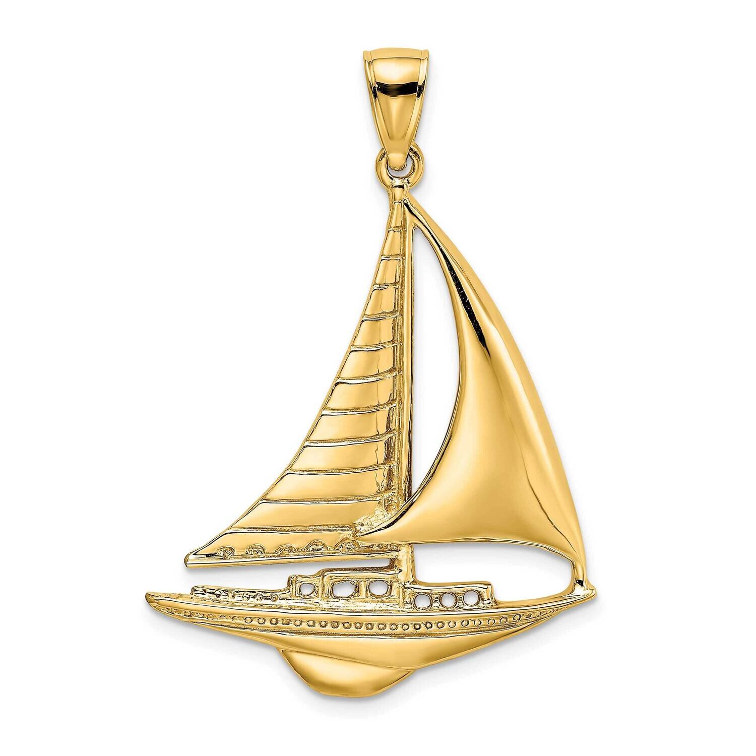 Sailboat Charm 14k Gold Polished K7536