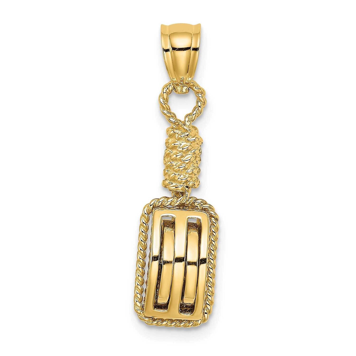 Block Mariners Pulley Charm 14k Gold K7540, MPN: K7540, 637218113996