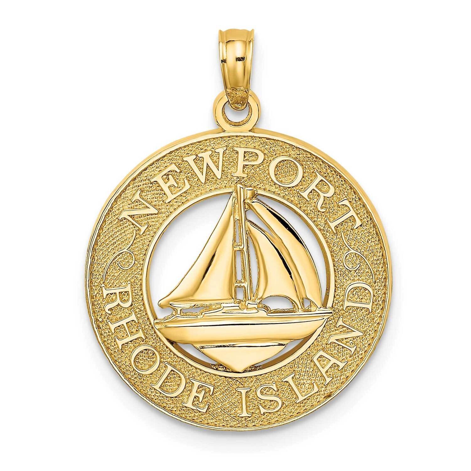Newport Rhode Island with Sailboat Charm 14k Gold K7547