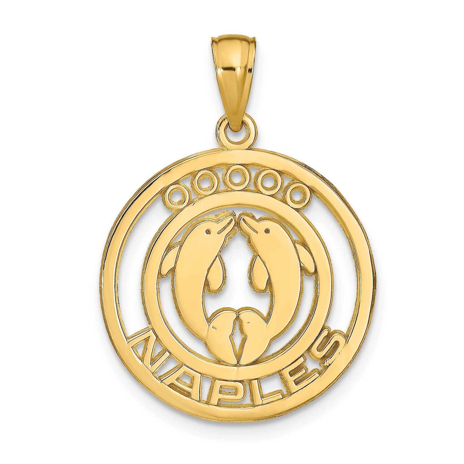 Naples Dolphins Pendant 14k Gold K7566, MPN: K7566, 63721811638