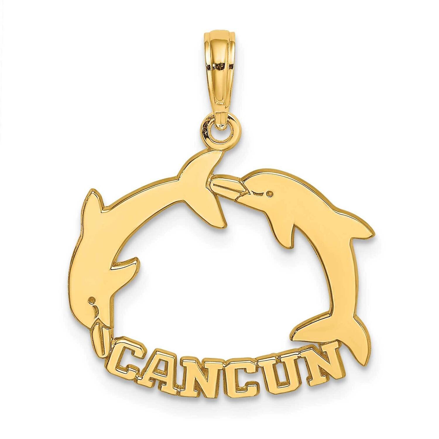 Cancun with Double Jumping Dolphin Charm 14k Gold K7585