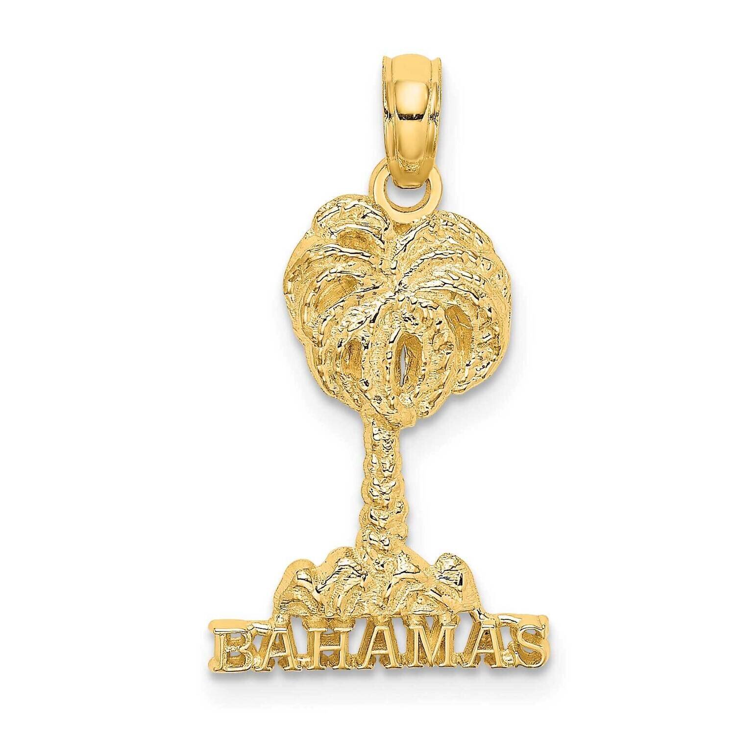 Bahamas Under Palm Tree Charm 14k Gold 2-D K7597, MPN: K7597, 637218142262