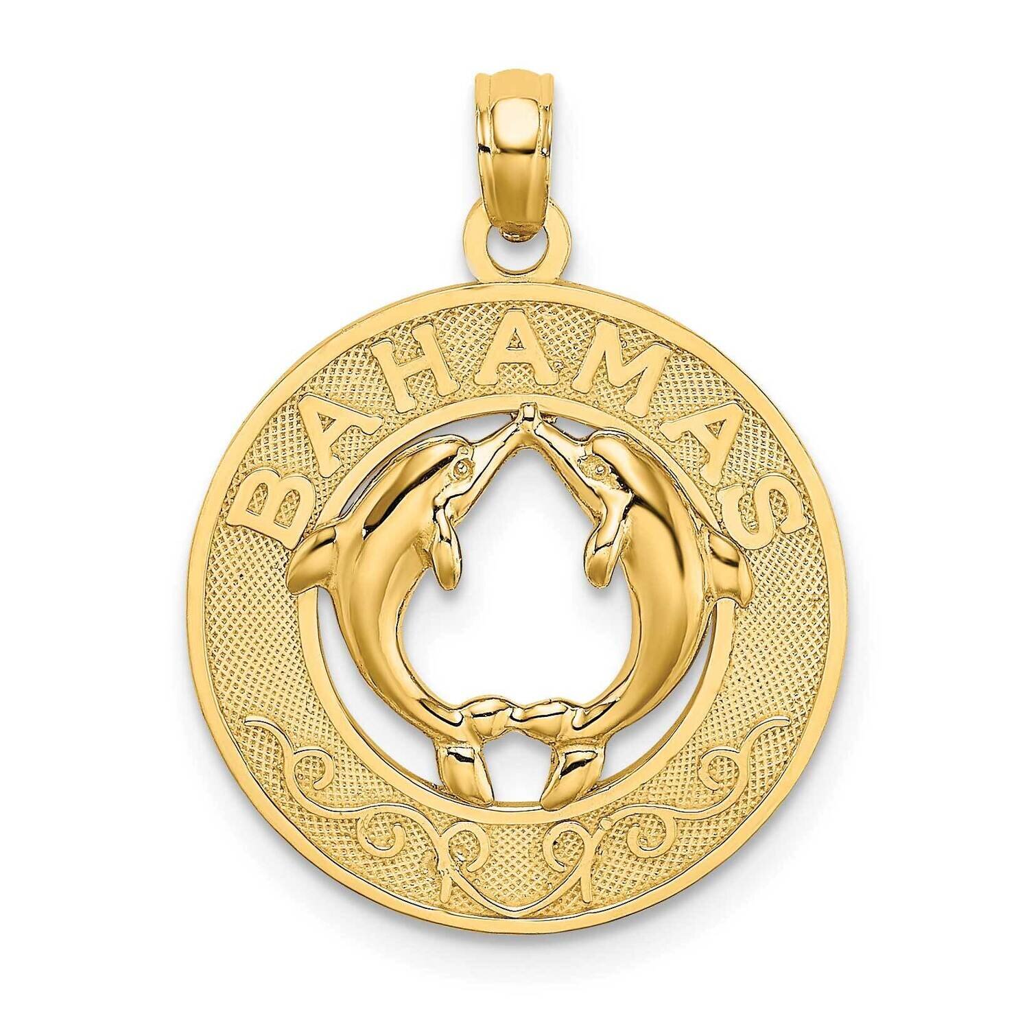 Bahamas Frame Dolphin Charm 14k Gold K7602, MPN: K7602, 637218142330