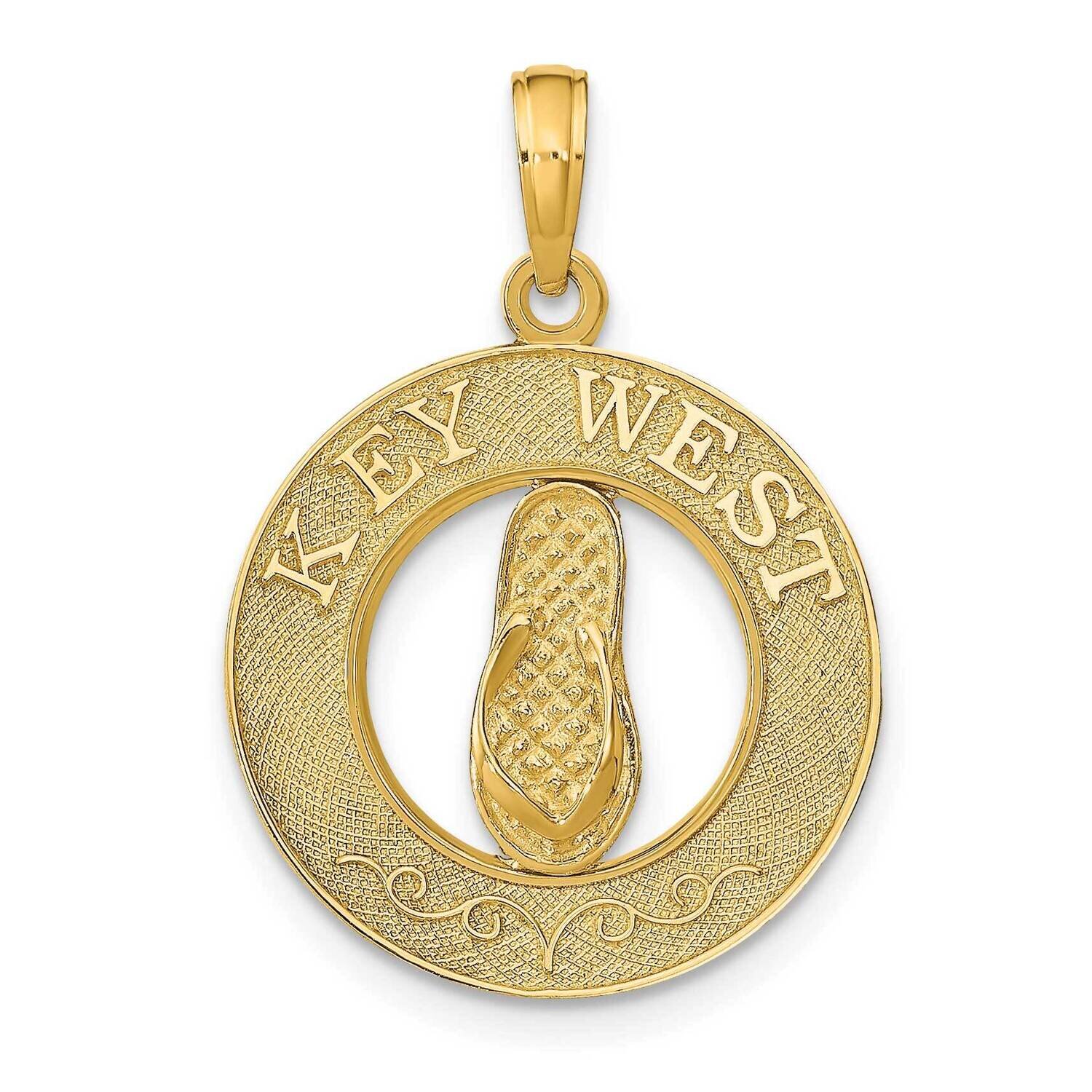 Key West Flip Flop Pendant 14k Gold K7608, MPN: K7608, 63721814288