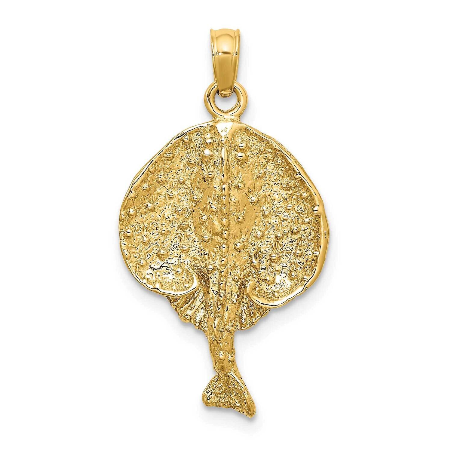 Round Stingray Charm 14k Gold 2-D K7609, MPN: K7609, 637218011551