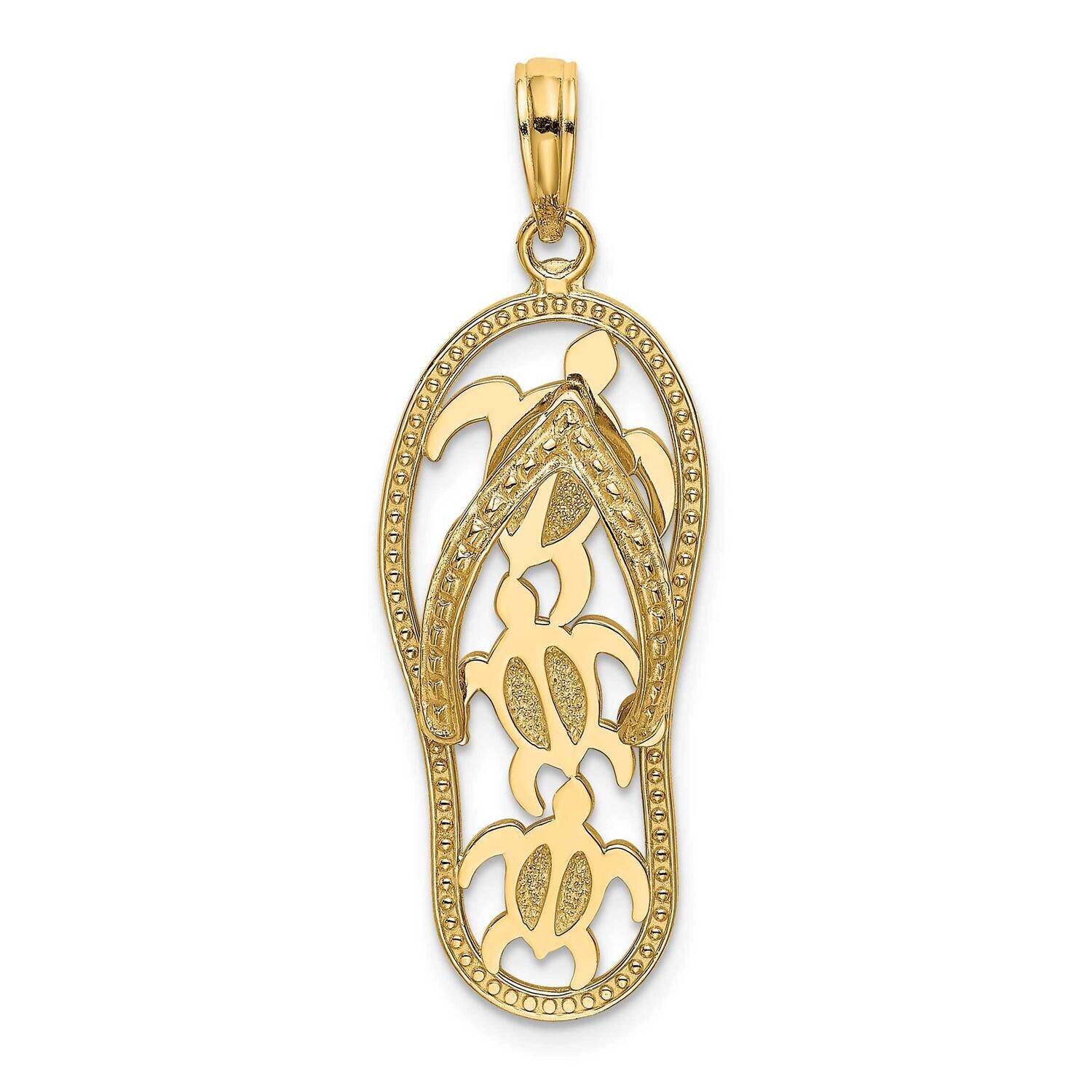 Triple Turtle Flip-Flop Charm 14k Gold K7611, MPN: K7611, 63721814318