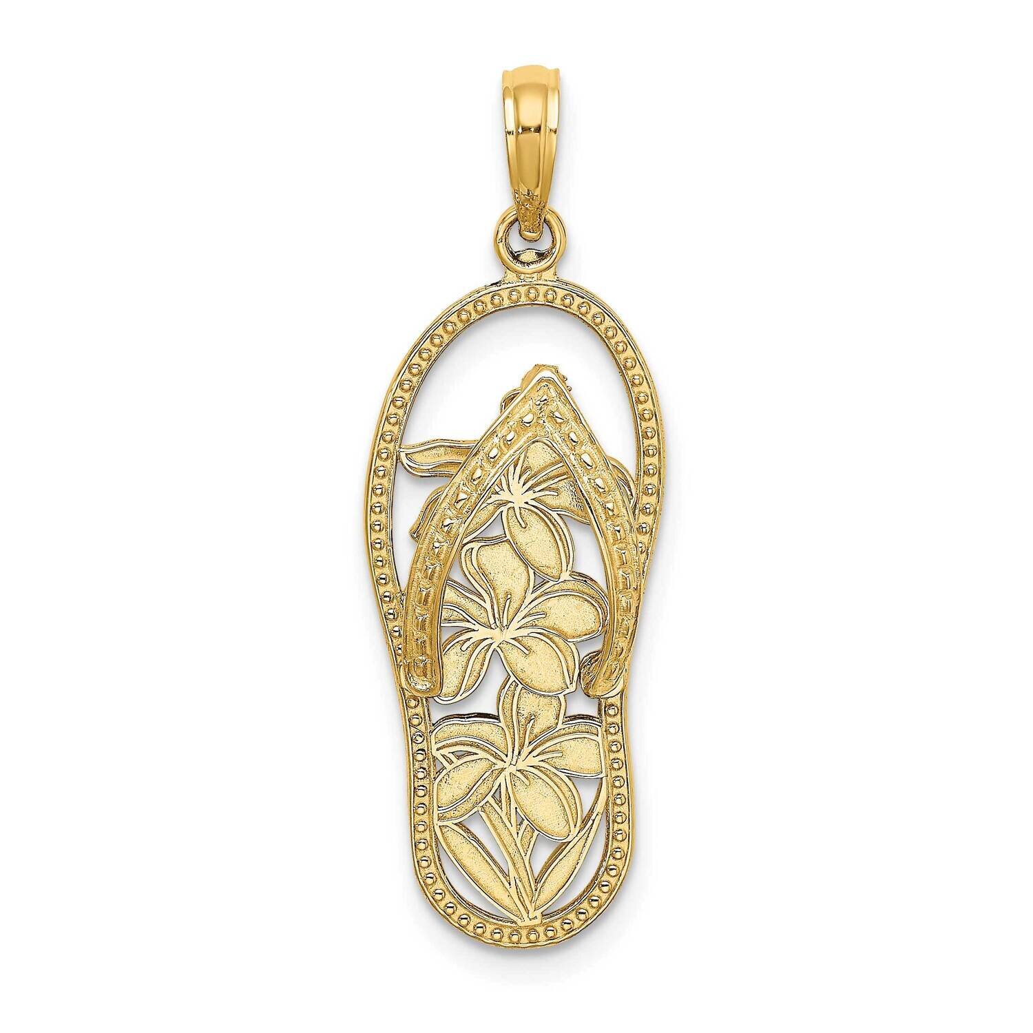 Multi Flower Flip-Flop Charm 14k Gold Polished K7615, MPN: K7615, 637218143184