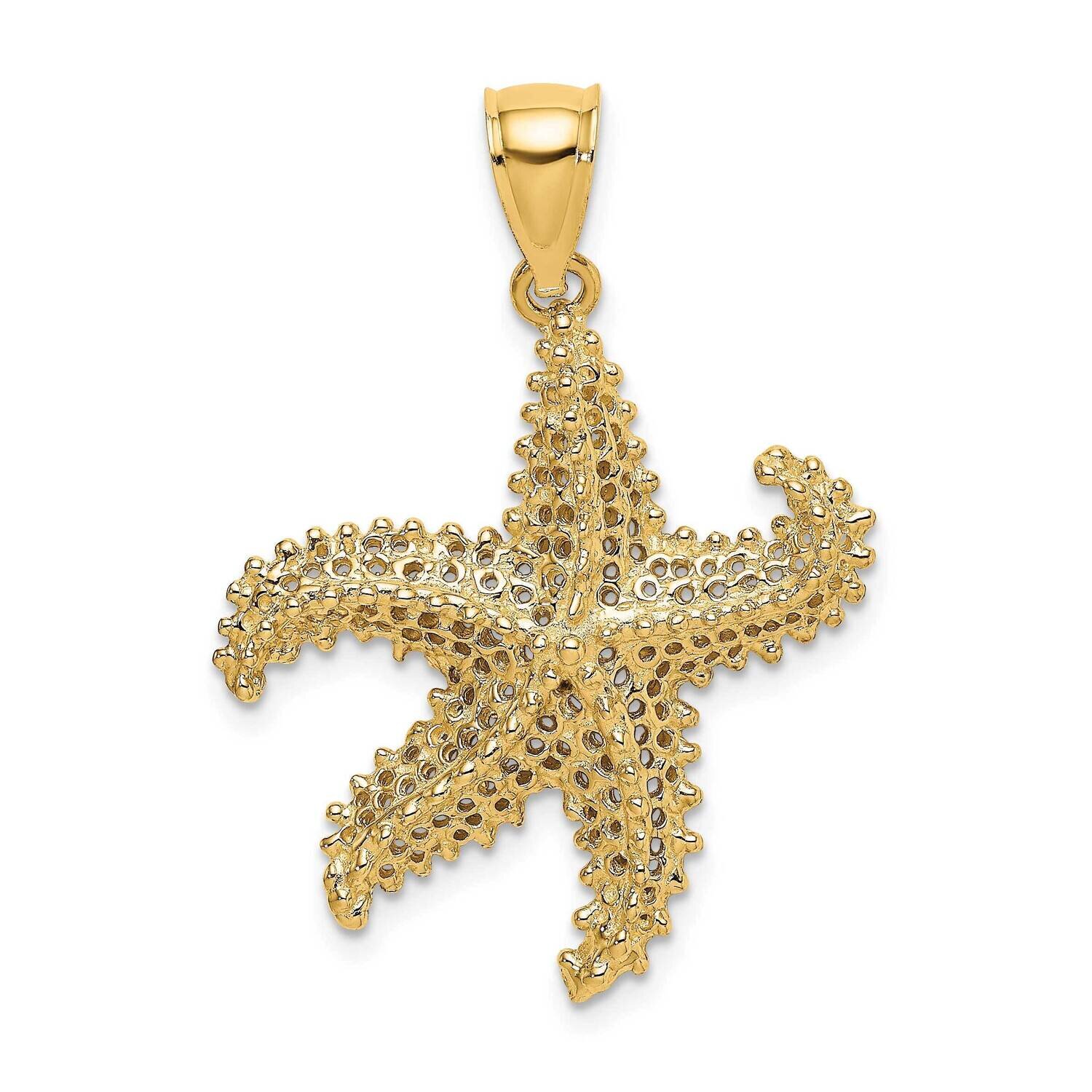 Starfish with Small Holes Charm 14k Gold 2-D K7631