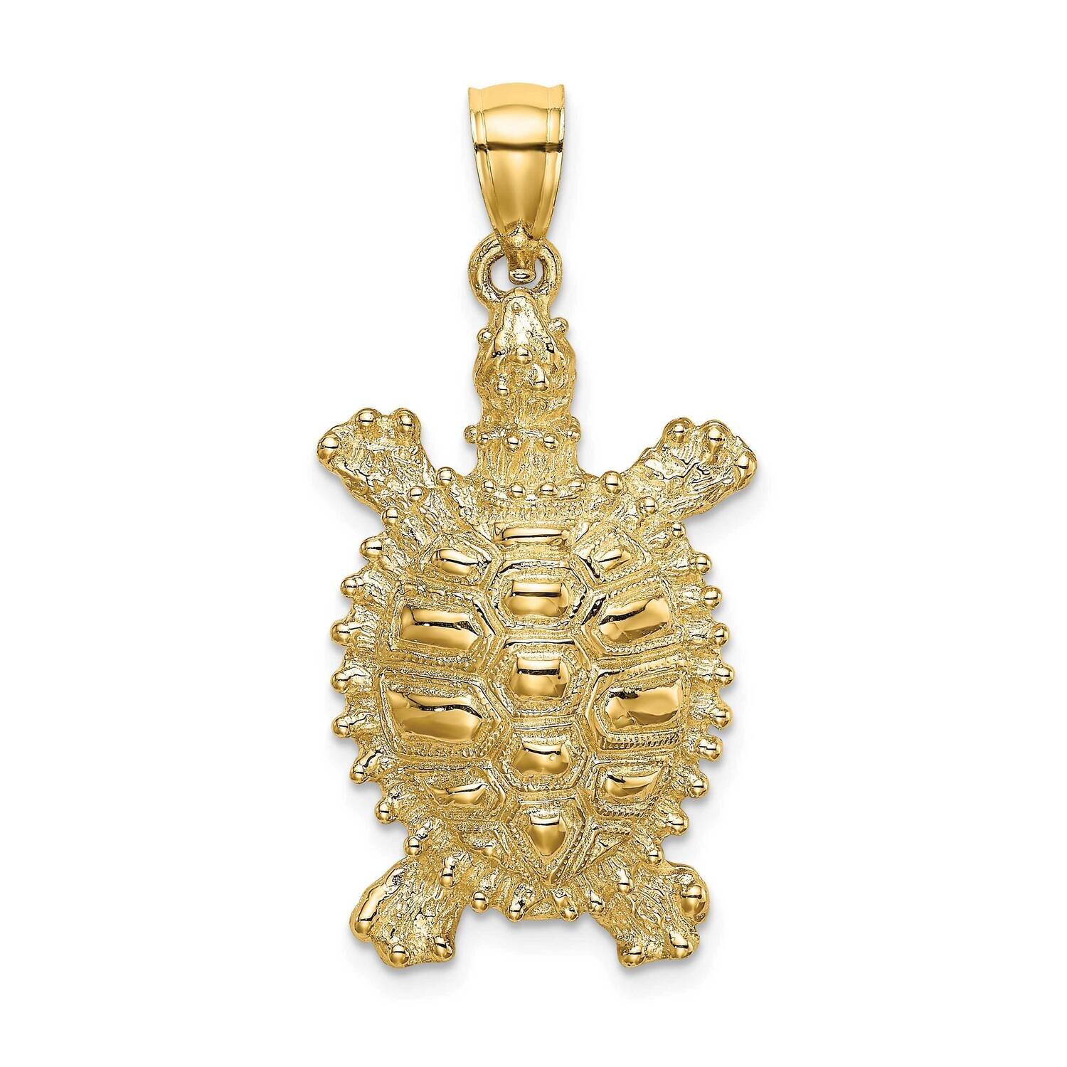 Land Turtle Charm 14k Gold 2-D K7643, MPN: K7643, 637218011971