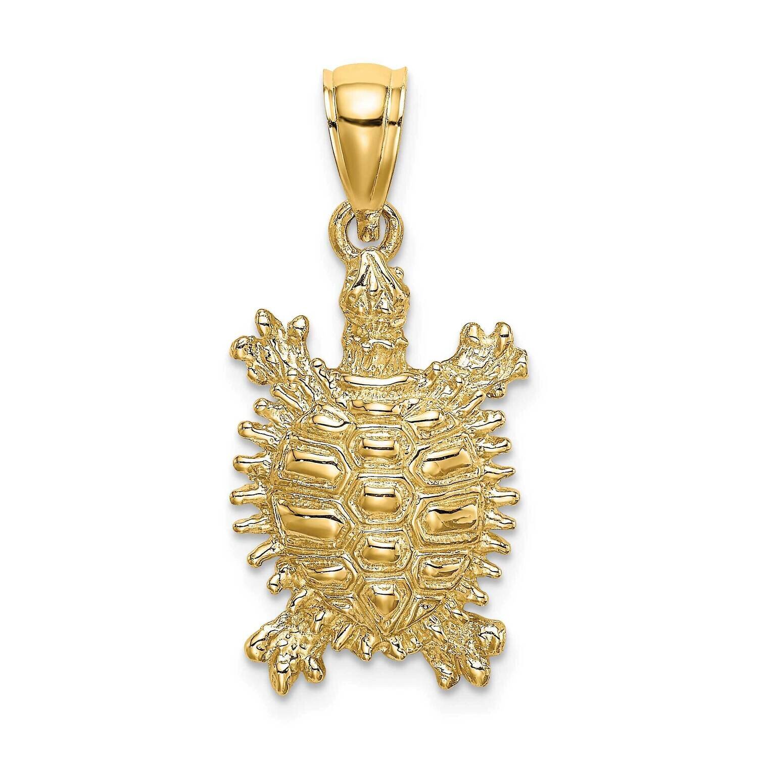 Land Turtle Charm 14k Gold 2-D K7646, MPN: K7646, 637218012008