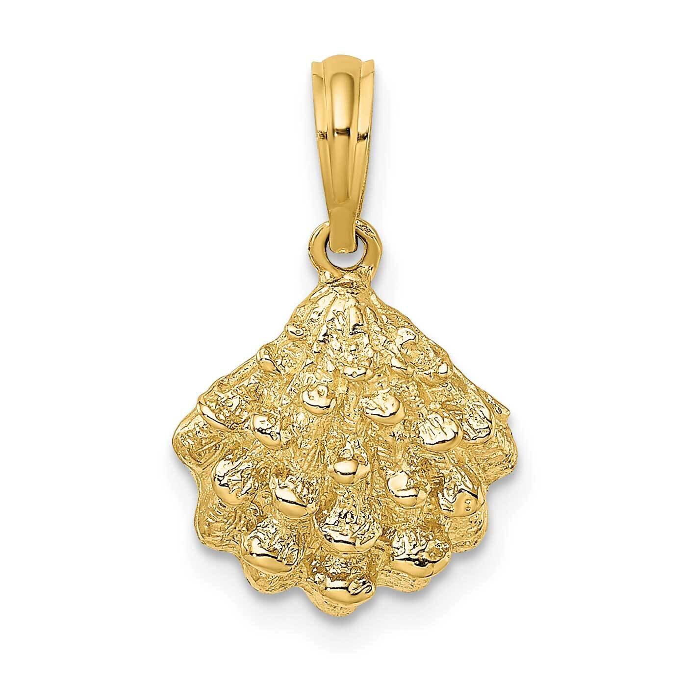 Textured Oyster Shell Charm 14k Gold 2-D K7654, MPN: K7654, 637218012084