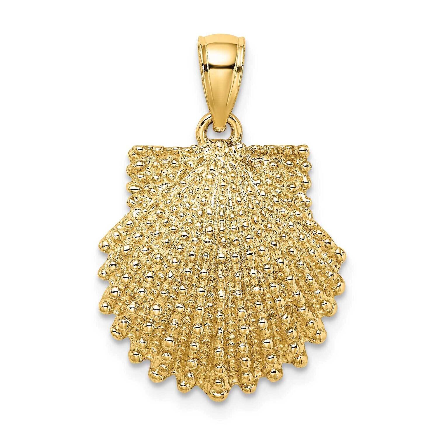 Beaded Scallop Shell Charm 14k Gold 2-D K7655, MPN: K7655, 637218012091