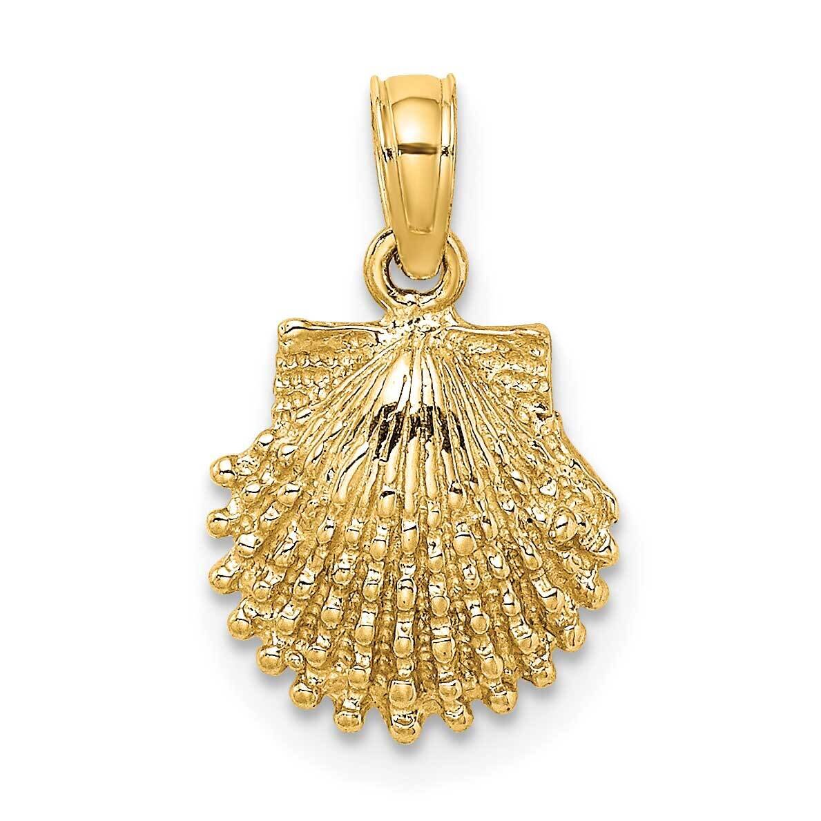 Beaded Scallop Shell Charm 14k Gold 2-D K7656, MPN: K7656, 637218012114