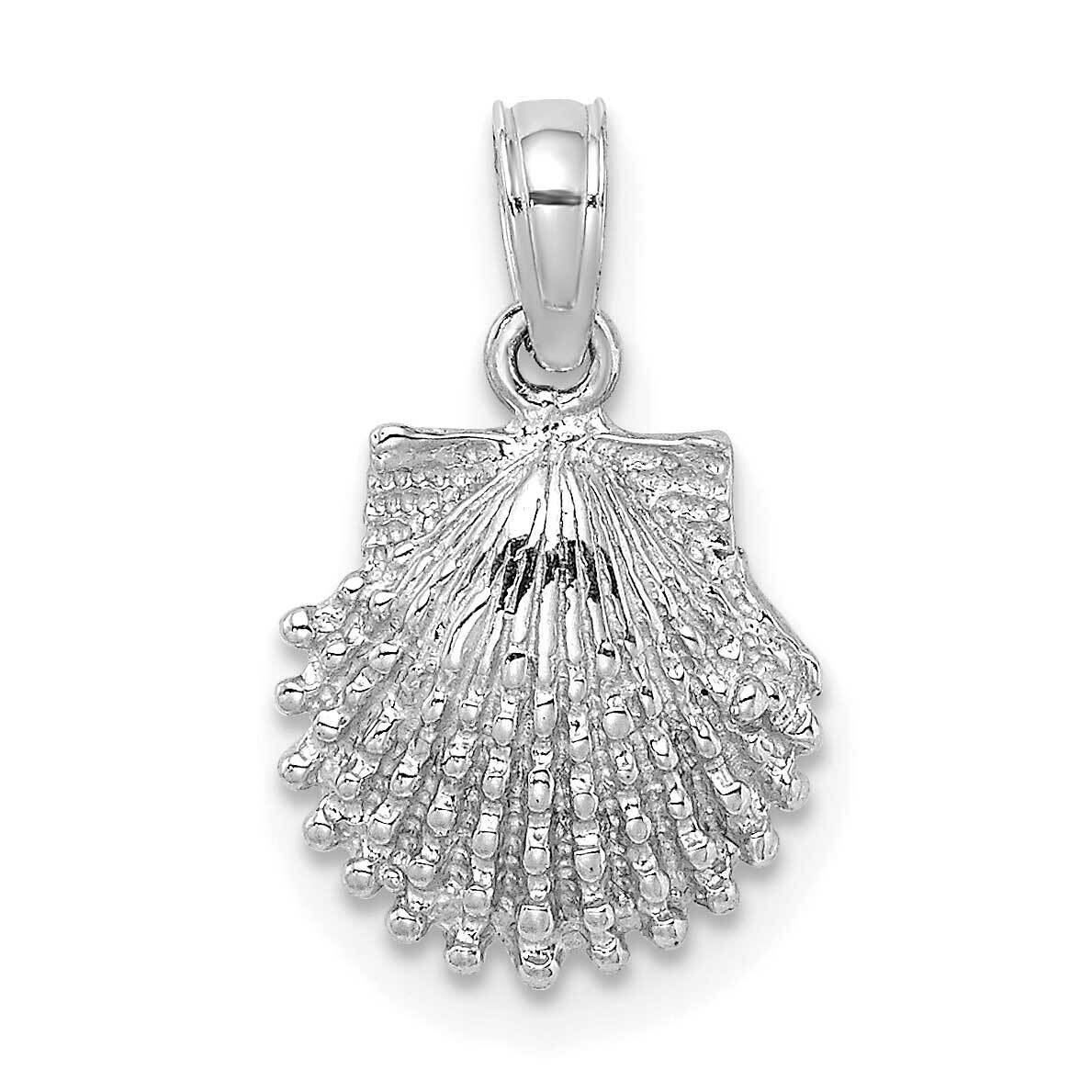 Beaded Scallop Shell Charm 14k White Gold K7656W, MPN: K7656W, 196904084472