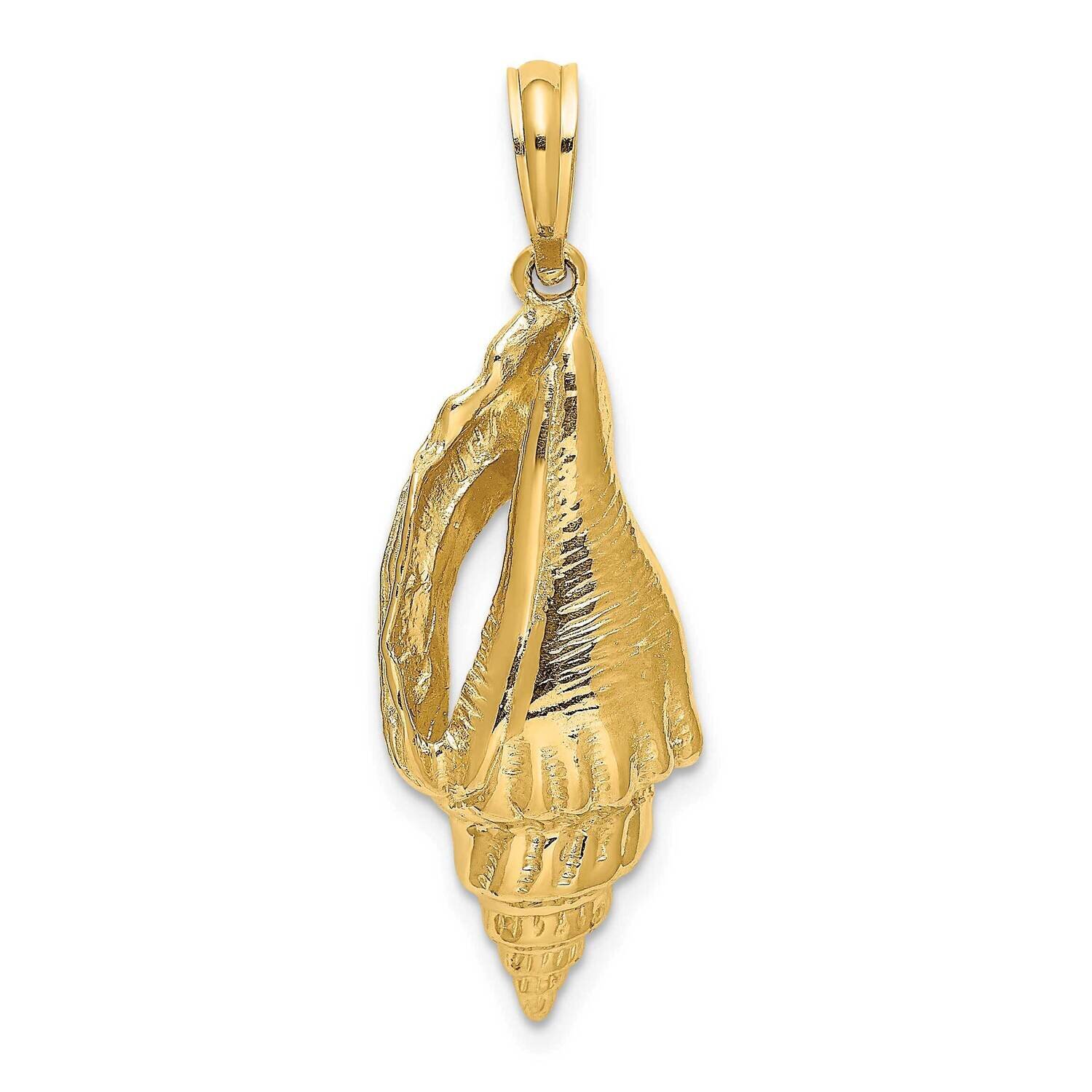 Polished Elongated Shell Charm 14k Gold 2-D K7679, MPN: K7679, 637218012428