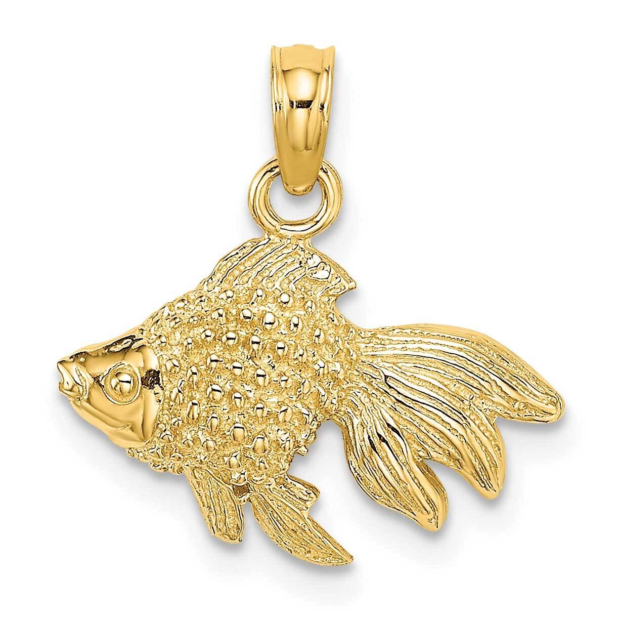 Textured Gold Fish Charm 14k Gold 2-D K7700, MPN: K7700, 637218012671