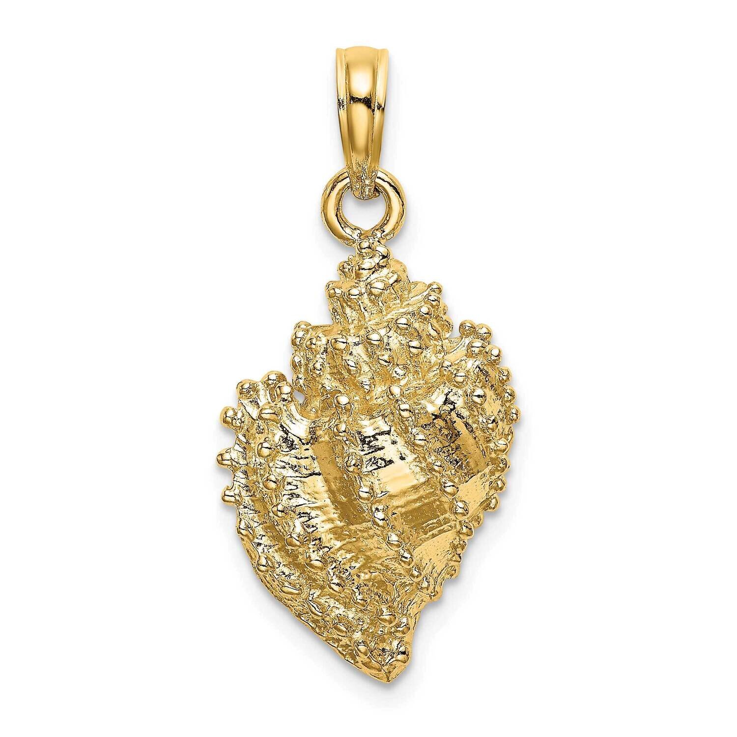 Textured Conch Shell Charm 14k Gold 2-D K7707, MPN: K7707, 637218012756