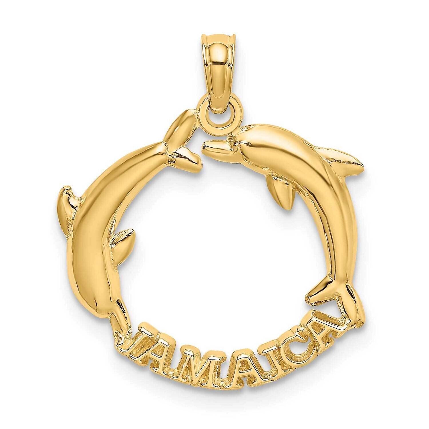Jamaica with Dolphins Charm 14k Gold 2-D K7770, MPN: K7770, 637218033133