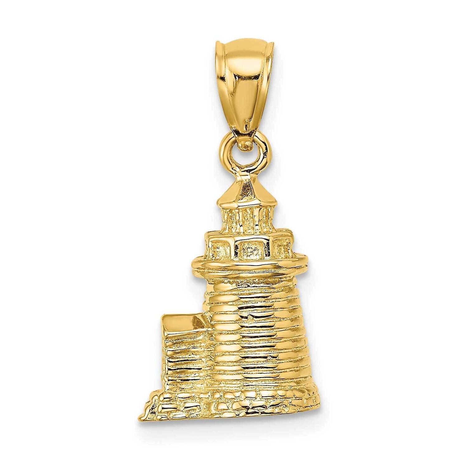 Brant Point Lighthouse Nantucket Harbor Ma Charm 14k Gold 3-D K7804, MPN: K7804, 637218038015