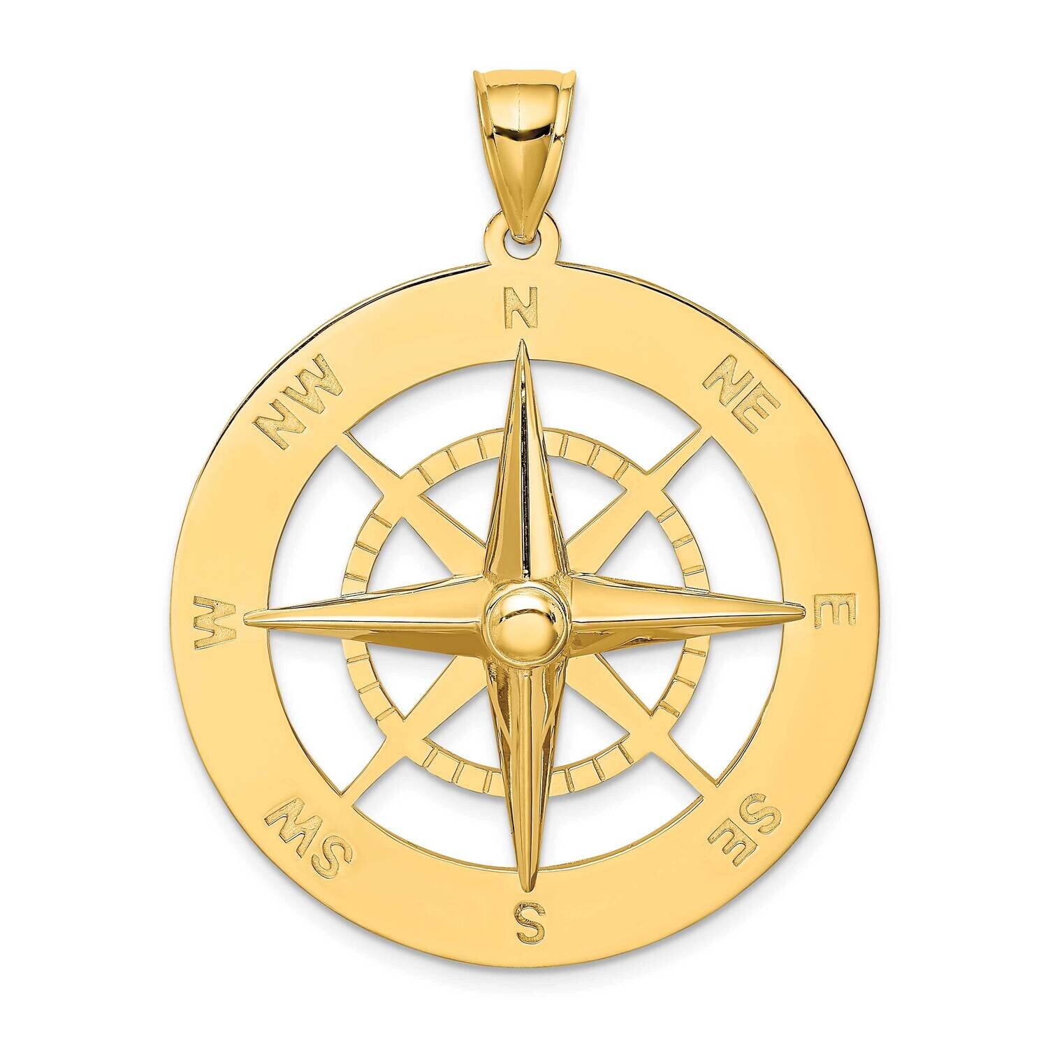 Nautical Compass Charm 14k Gold K7810