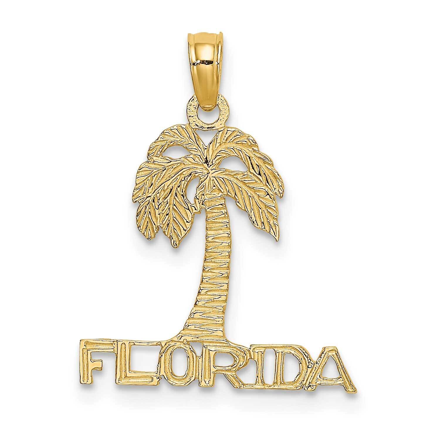 Flat Florida Under Palm Tree Charm 14k Gold K7819, MPN: K7819, 637218040384