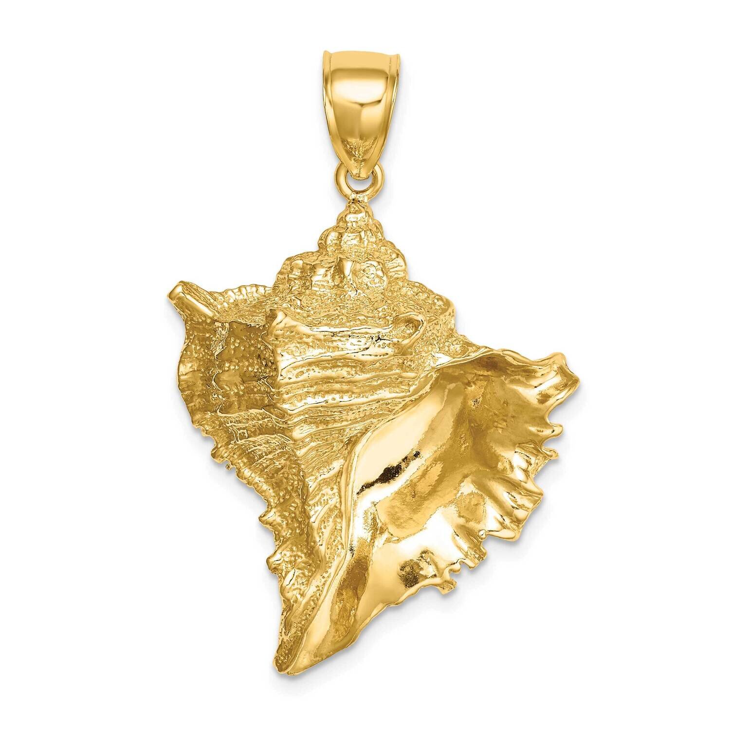Texture 2-D Conch Shell Charm 14k Gold K7834, MPN: K7834, 637218040933