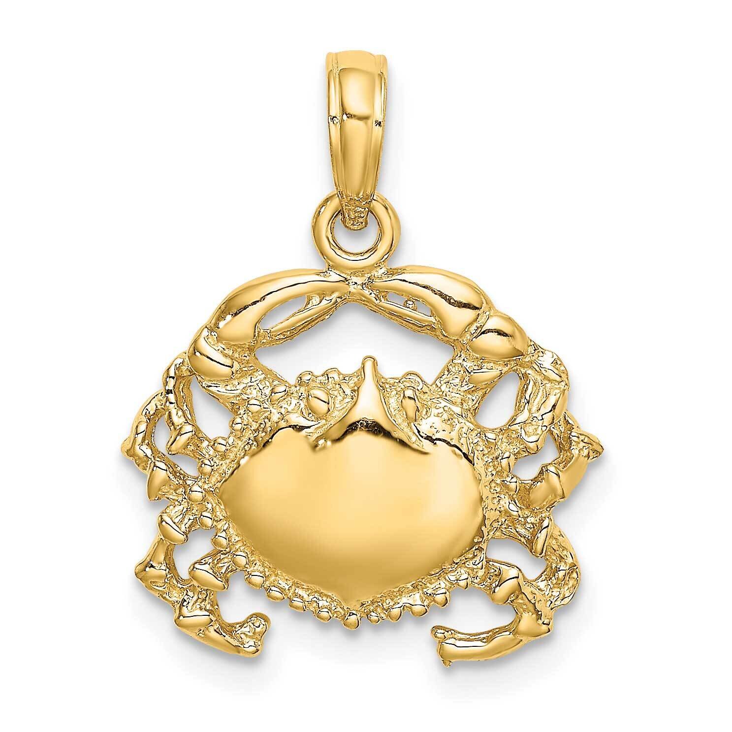 Crab Charm 14k Gold 2-D K7835, MPN: K7835, 637218040957