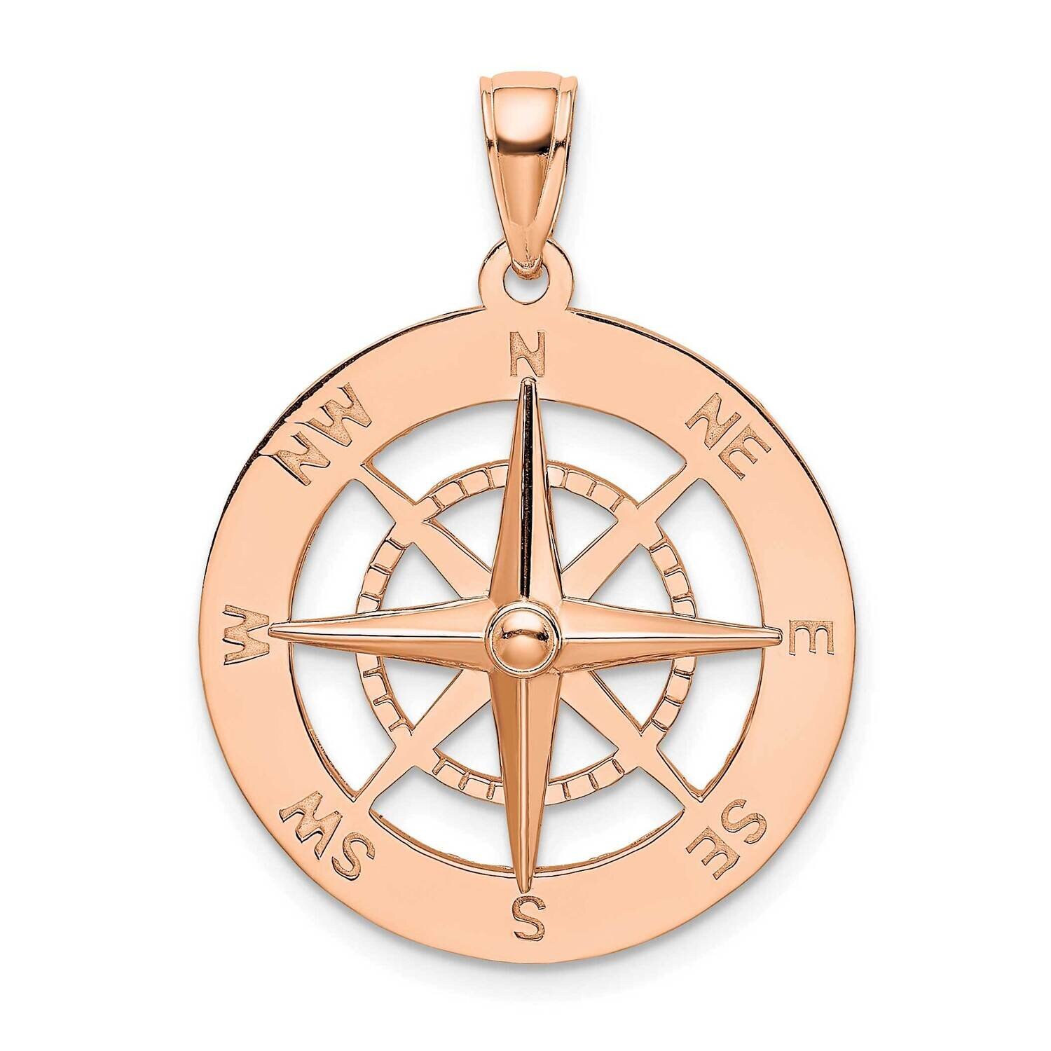 Nautical Compass Pendant 14k Rose Gold K7846R