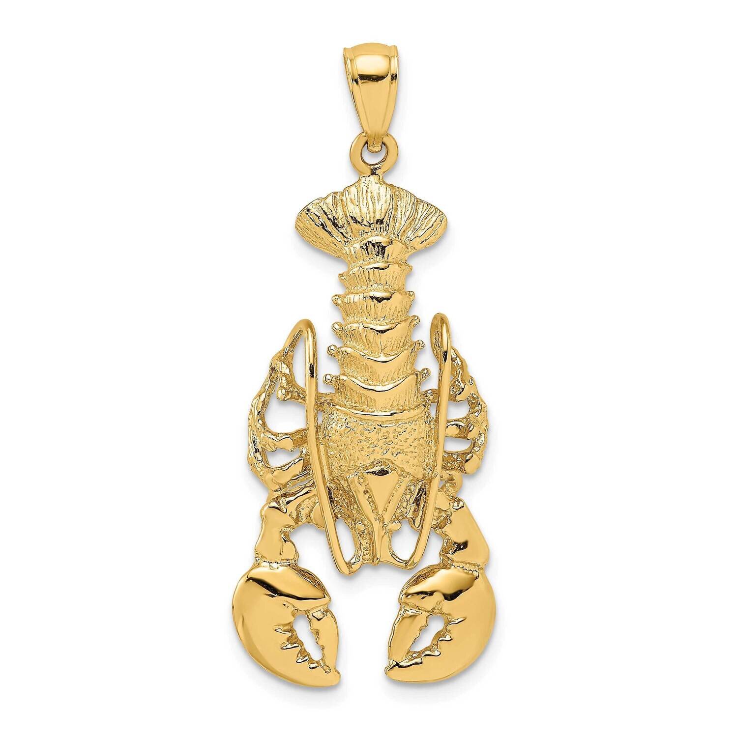 Moveable Lobster Charm 14k Gold 2-D K7871, MPN: K7871, 637218043576