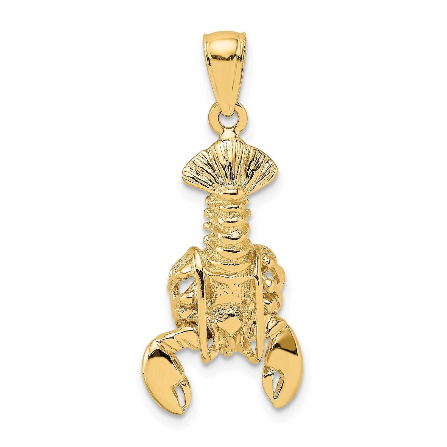 Moveable Lobster Charm 14k Gold 2-D K7873, MPN: K7873, 63721803589