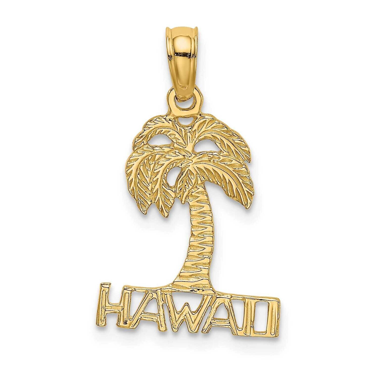 Hawaii Under Palm Tree Charm 14k Gold K7880